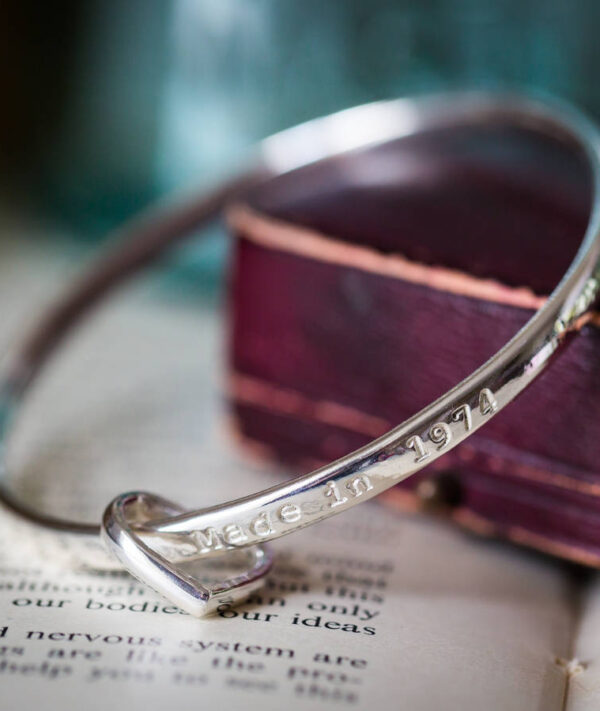 Silver Bangle With Heart